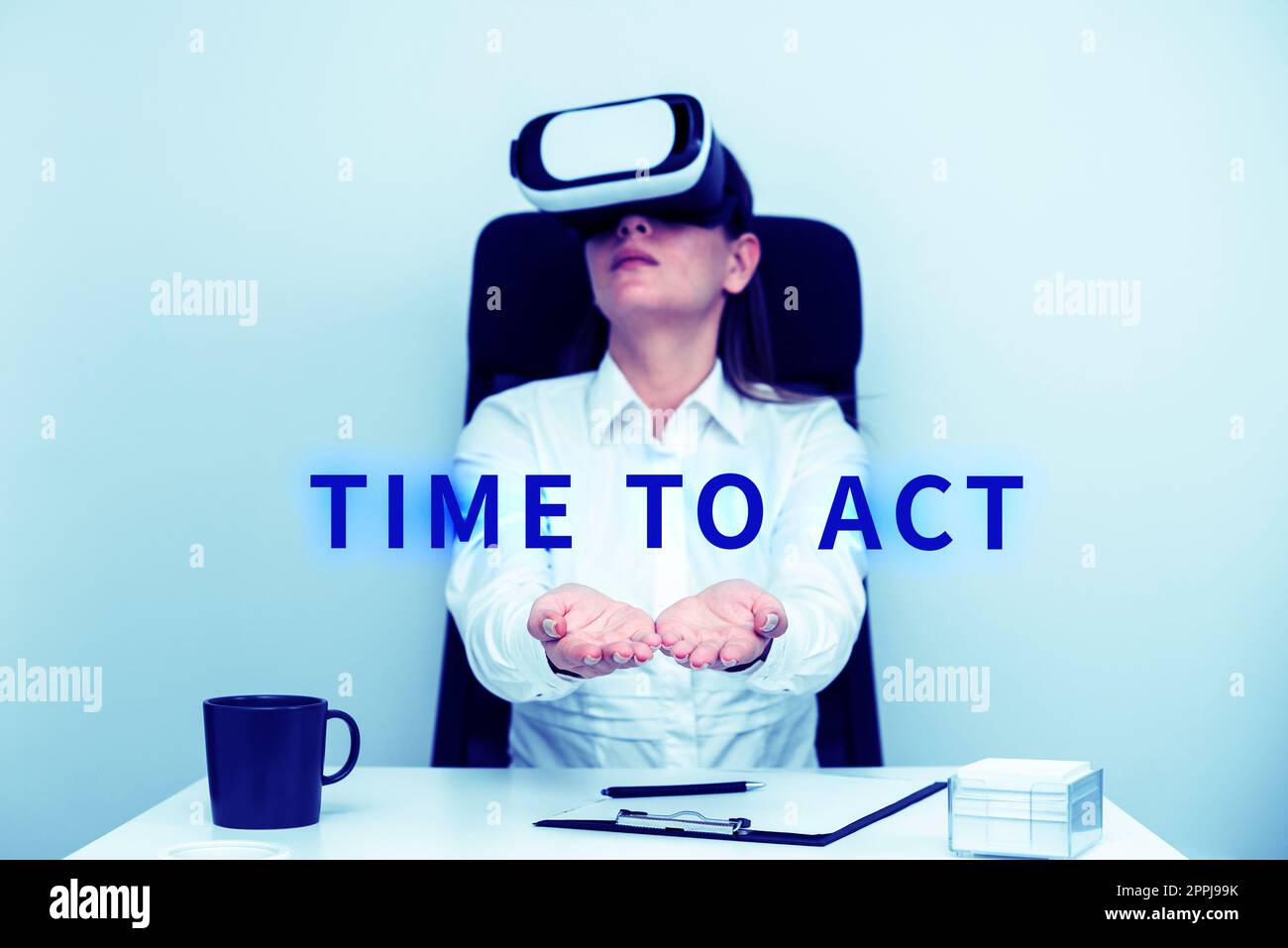 Scrittura visualizzazione testo Time to Act. Vetrina aziendale Do IT Now Risposta immediata qualcosa da fare Foto Stock