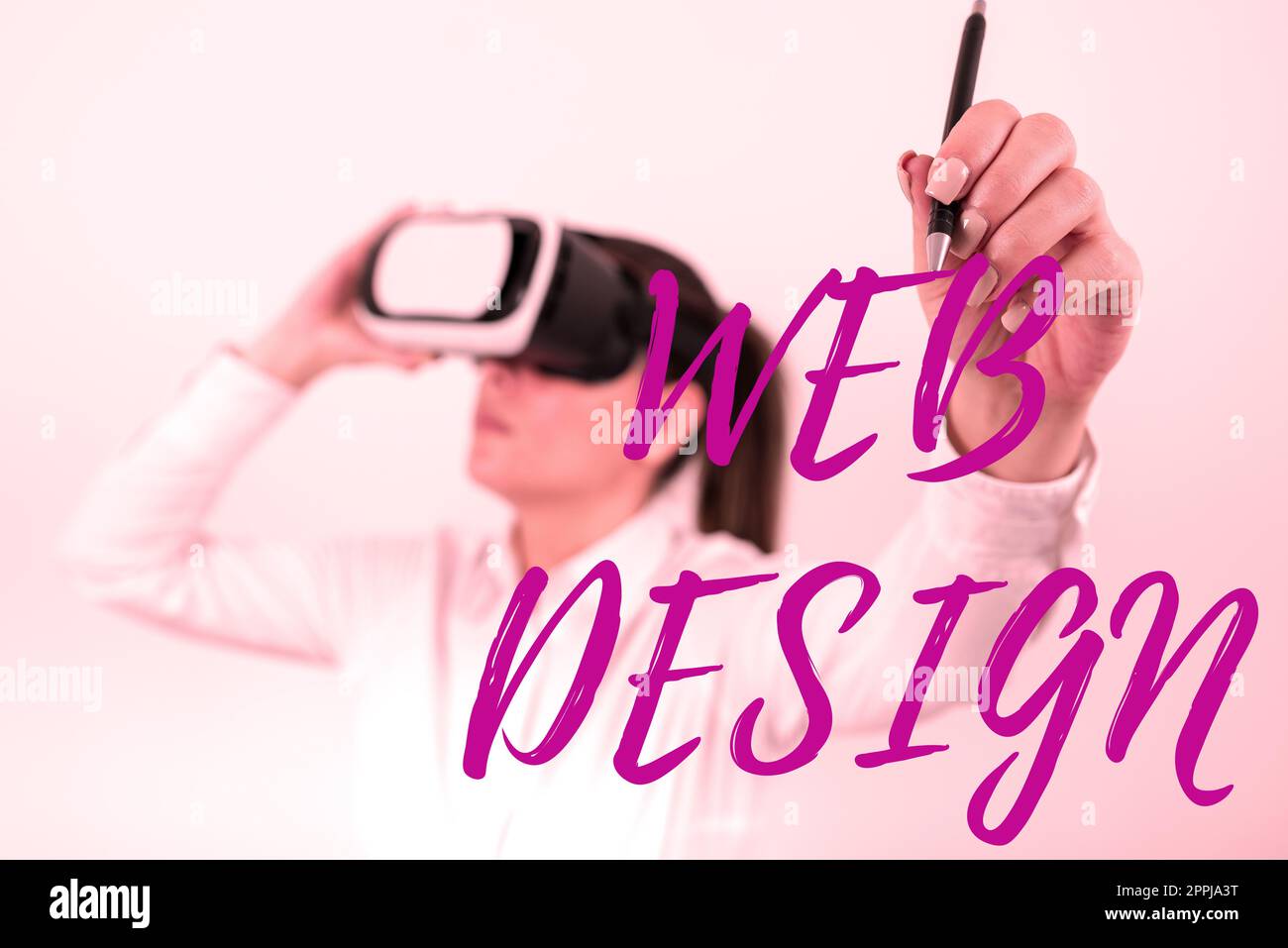 Simbolo di testo che mostra Web Design. Panoramica aziendale responsabile della produzione e della manutenzione dei siti Web Foto Stock