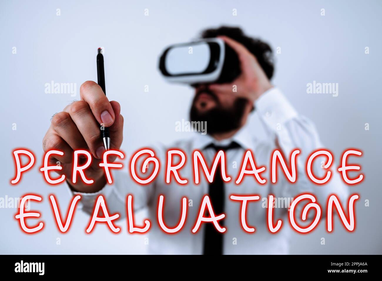 Valutazione delle prestazioni del testo scritto a mano. Business idea lo sviluppo e la pianificazione delle azioni di un altro Foto Stock