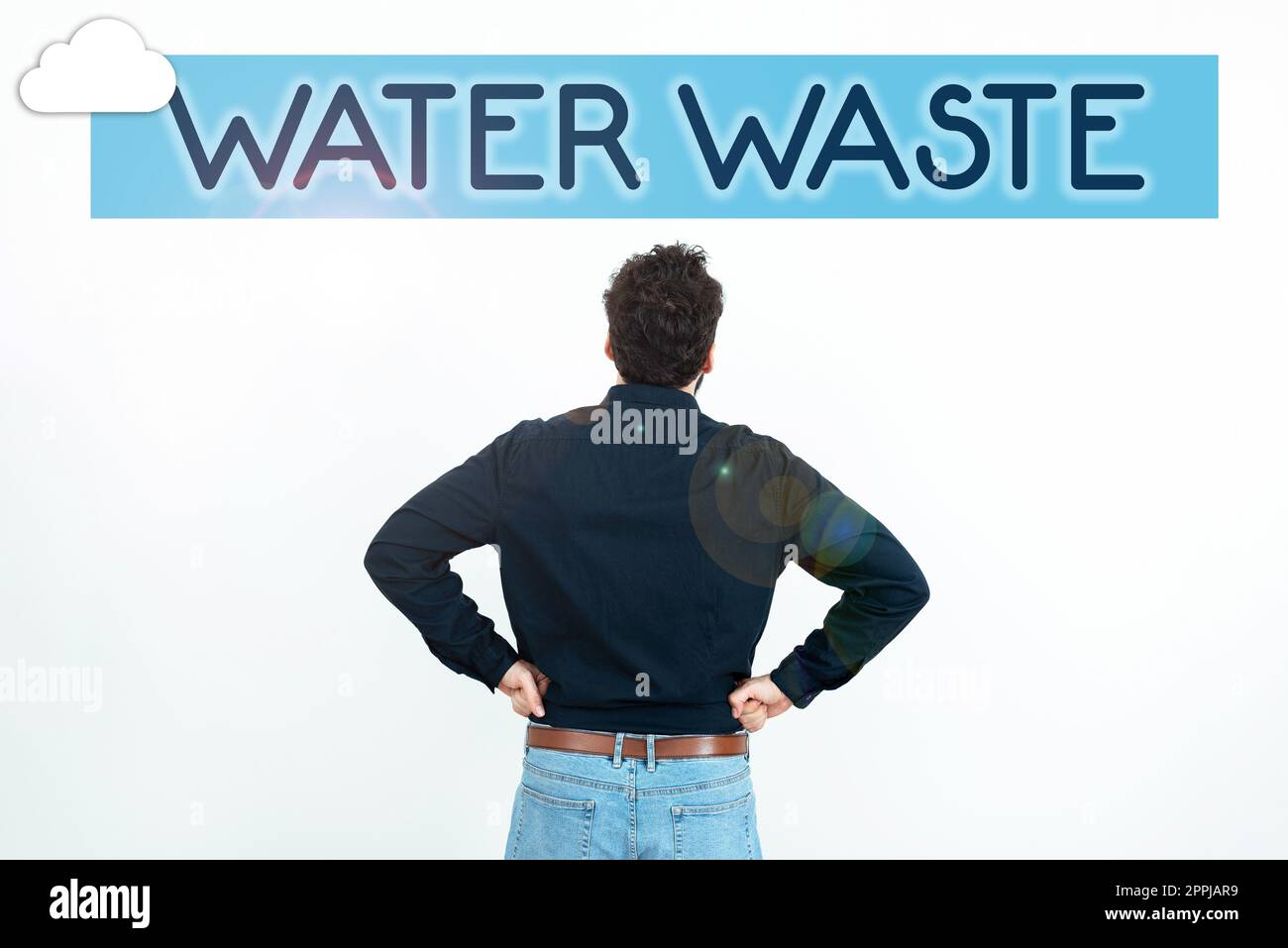 Visualizzazione concettuale dei rifiuti di acqua. Panoramica aziendale liquido utilizzato come parte di un processo industriale Foto Stock