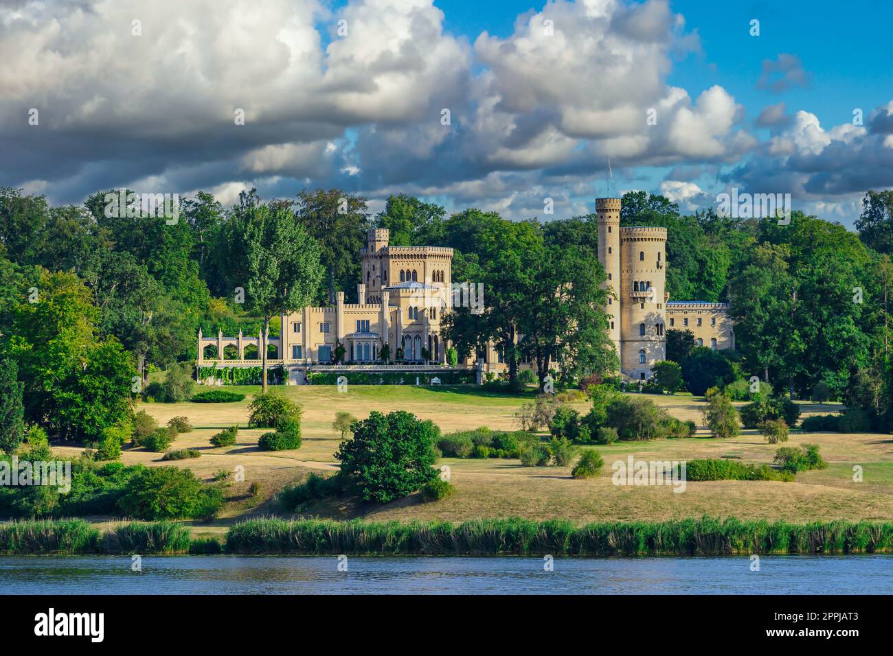 Il Palazzo Babelsberg era la residenza estiva dell'imperatore tedesco Guglielmo I.. Foto Stock