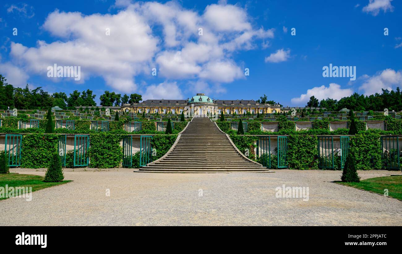 Una vista del Palazzo Sanssouci a Potsdam Foto Stock