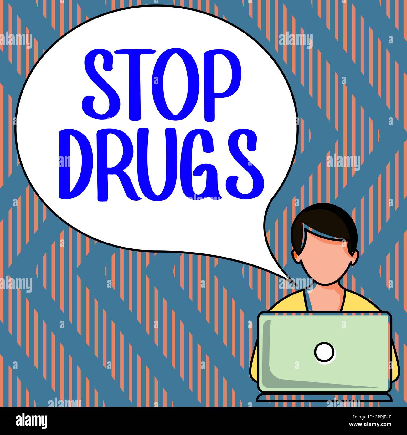 Segnale di testo che mostra la funzione Stop Drugs. Il concetto aziendale pone fine alla dipendenza da sostanze come l'eroina o la cocaina Foto Stock