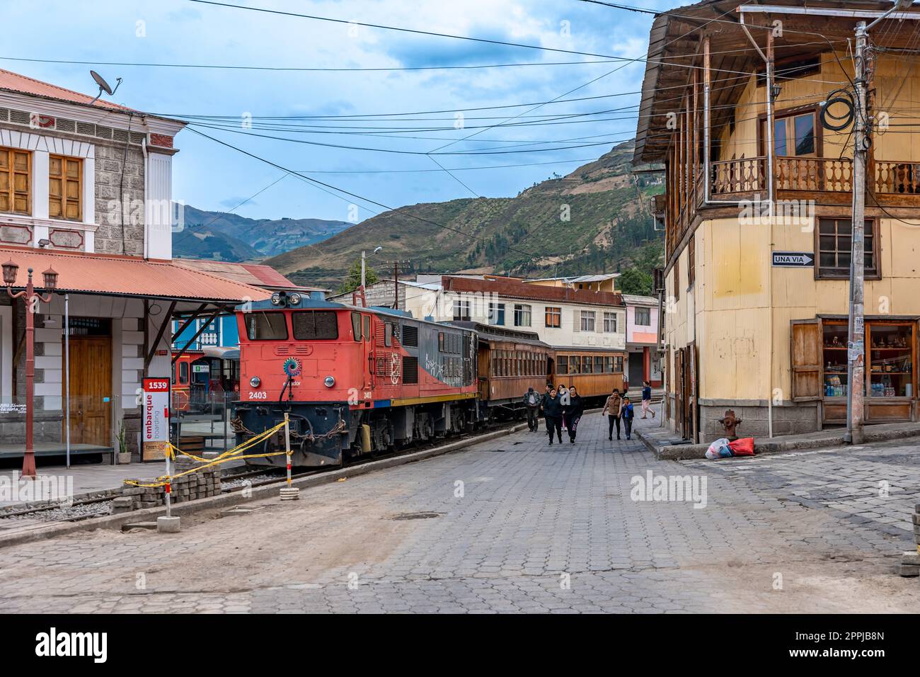 Alausi, Ecuador - 24 settembre 2022: Trasporto in treno Foto Stock