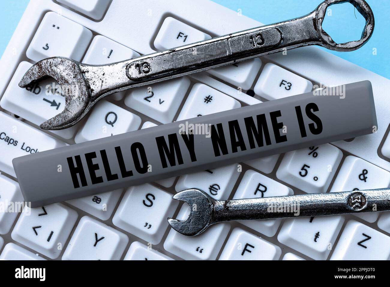 Visualizzazione concettuale Hello My Name is. Parola per presentarti ai nuovi lavoratori come presentazione Foto Stock