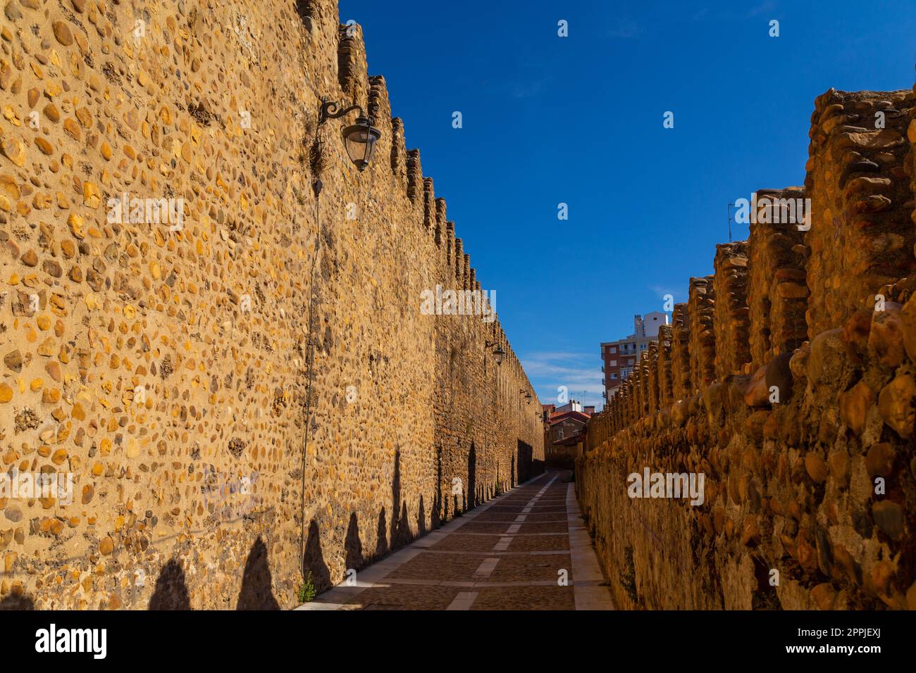 Resti delle mura di Leon Foto Stock