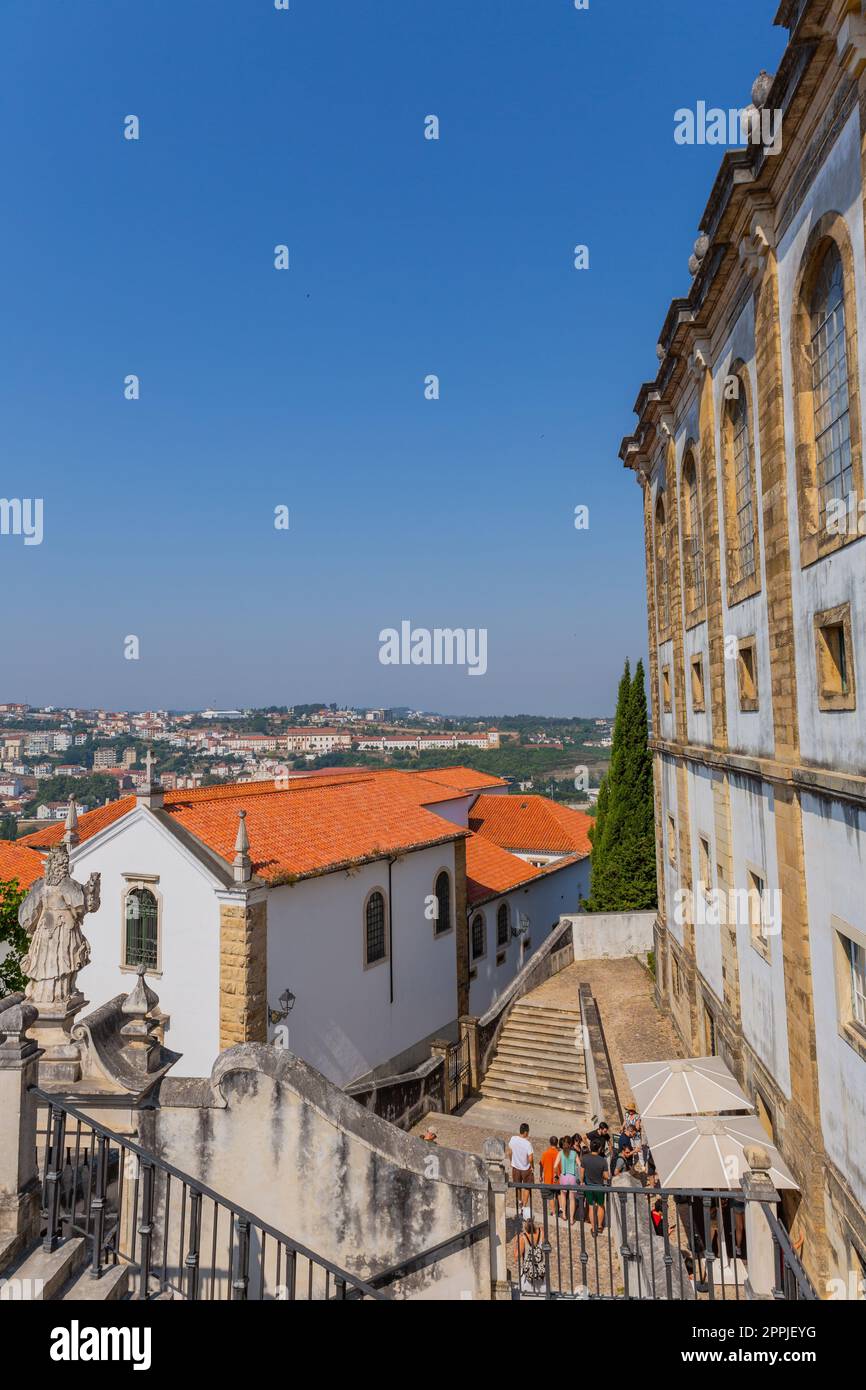 Ingresso alla biblioteca Joanina dell'Università di Coimbra Foto Stock