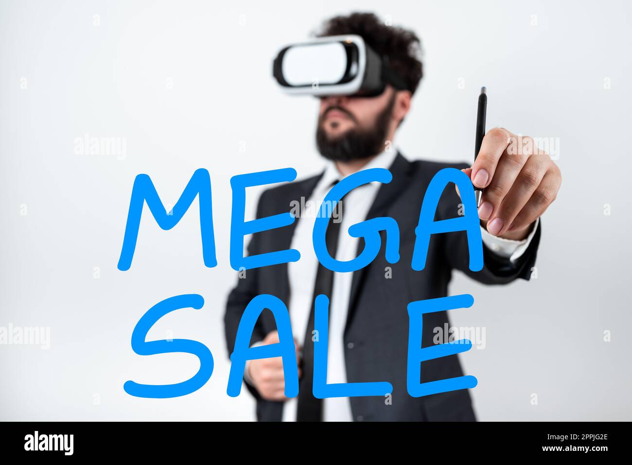 Testo che mostra l'ispirazione Mega sale. Parola per il giorno pieno di offerte speciali di shopping e sconti pesanti Foto Stock