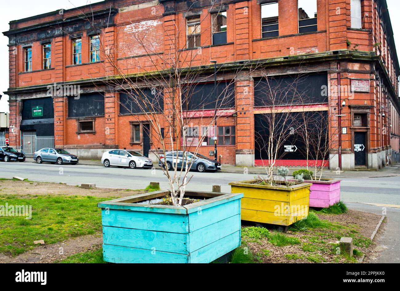 Ex stazione ferroviaria Mayfield, stazione di overspill per Piccadilly, Manchester, Lancashire, Inghilterra Foto Stock