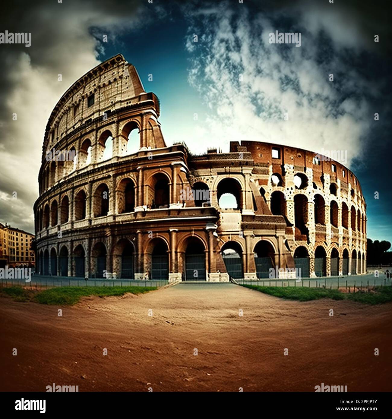 Redux Colosseo. Meraviglia moderna. Sito storico, attrazione turistica. Foto Stock