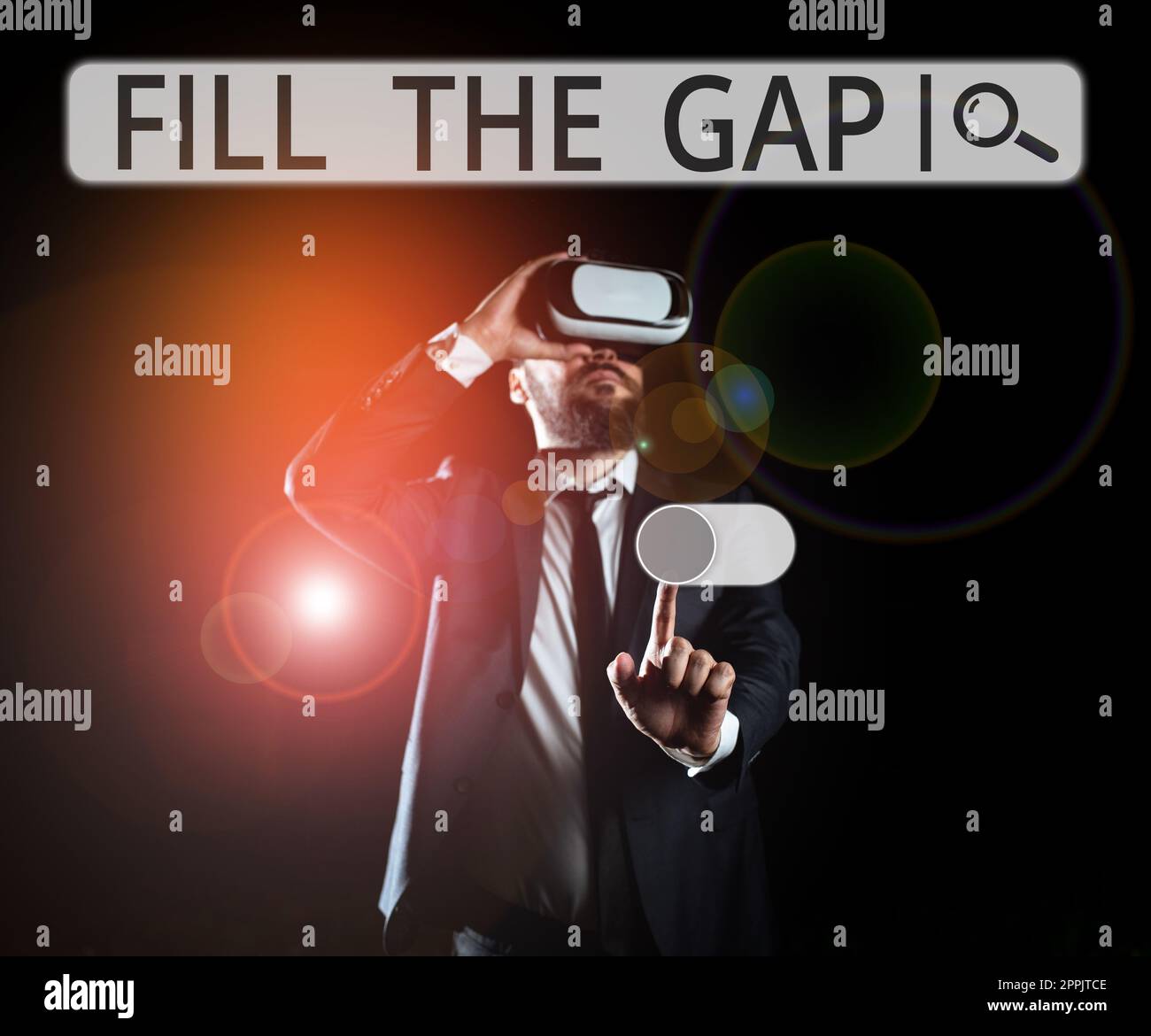 Visualizzazione concettuale Riempi il gioco. Concetto di significato mettere la parte mancante nel suo posto giusto soluzione al puzzle Foto Stock