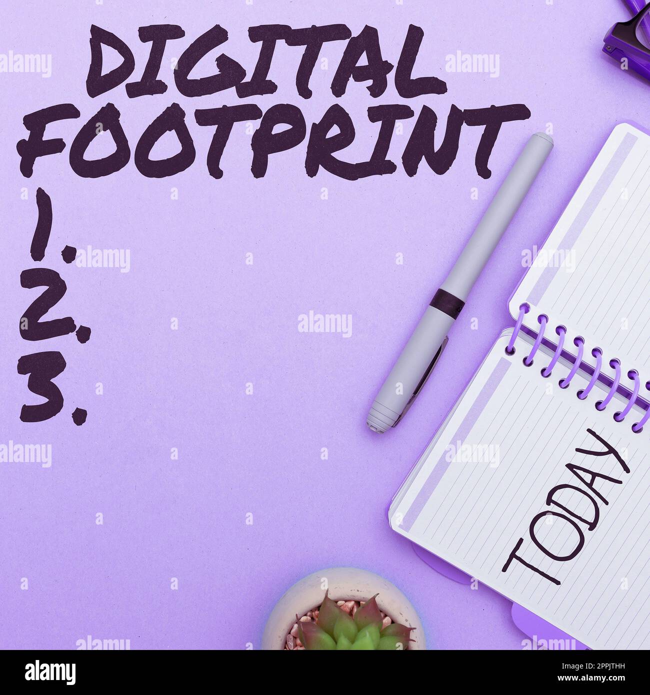 Testo che mostra il footprint digitale di Inspiration. Business Concept utilizza la tecnologia digitale per gestire il processo di produzione Foto Stock
