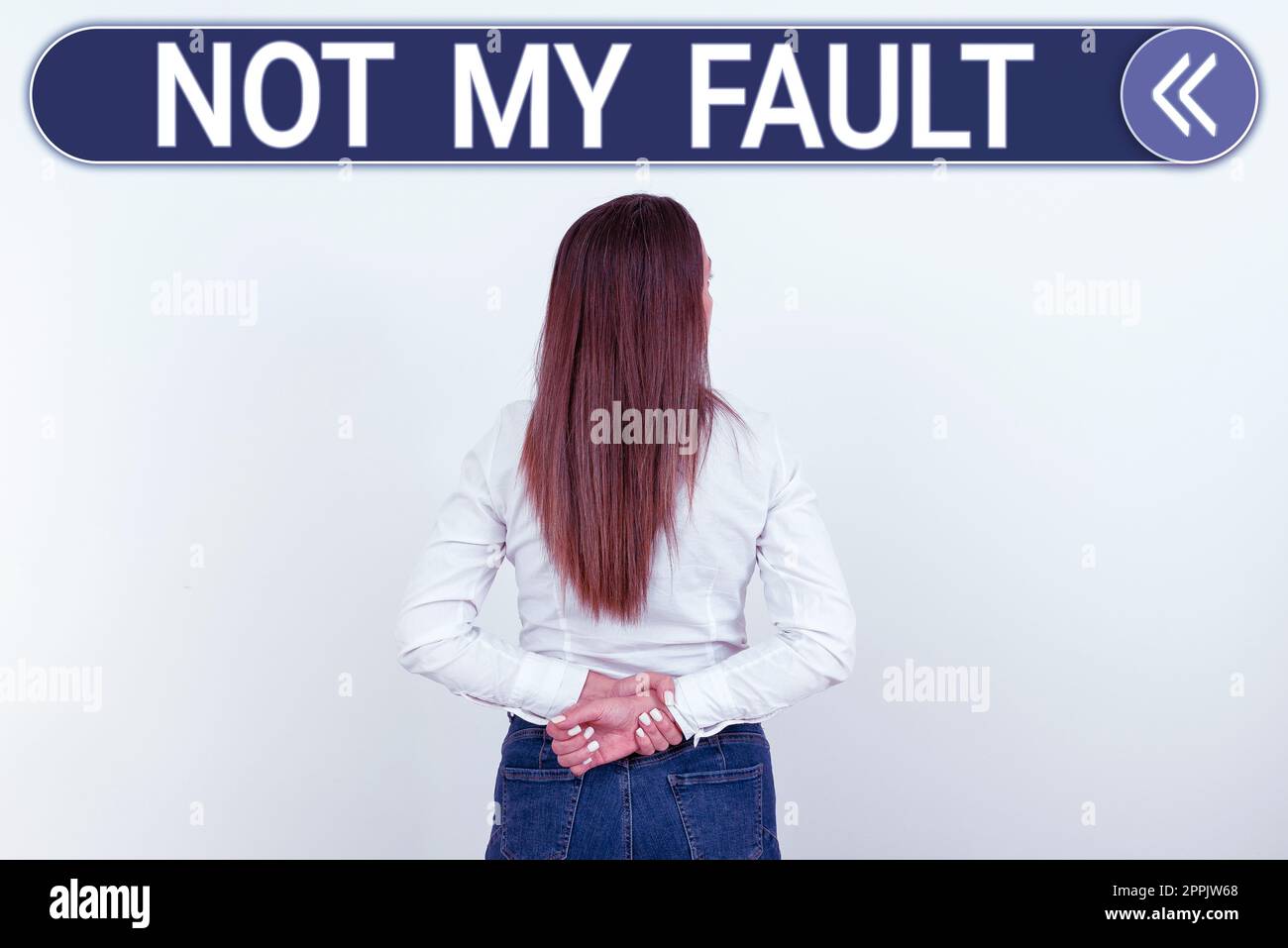 L'ispirazione mostra il segno non è il mio guasto. Foto concettuale per scuse per evitare di essere accusati di un errore Foto Stock
