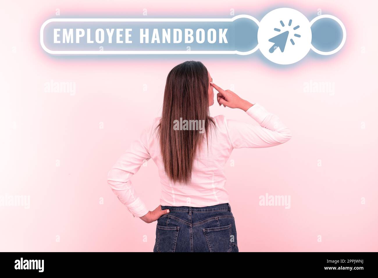 Didascalia concettuale Manuale per i dipendenti. Documento di Business idea che contiene le procedure operative dell'azienda Foto Stock