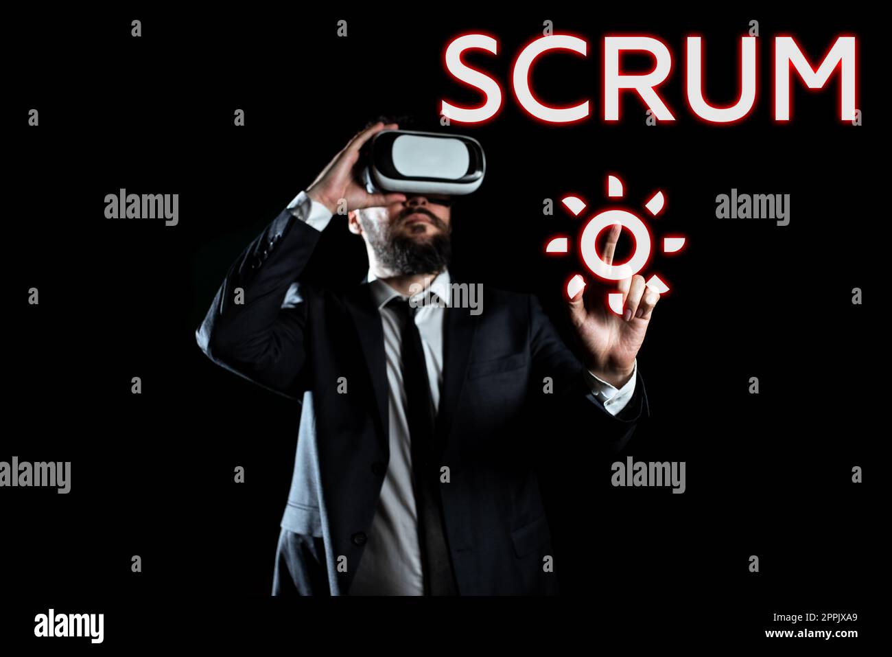 Ispirazione che mostra il segno Scrum. La scrittura a mano del concetto del Internet come distinta dai caratteri scritti di stampa del gioco Foto Stock