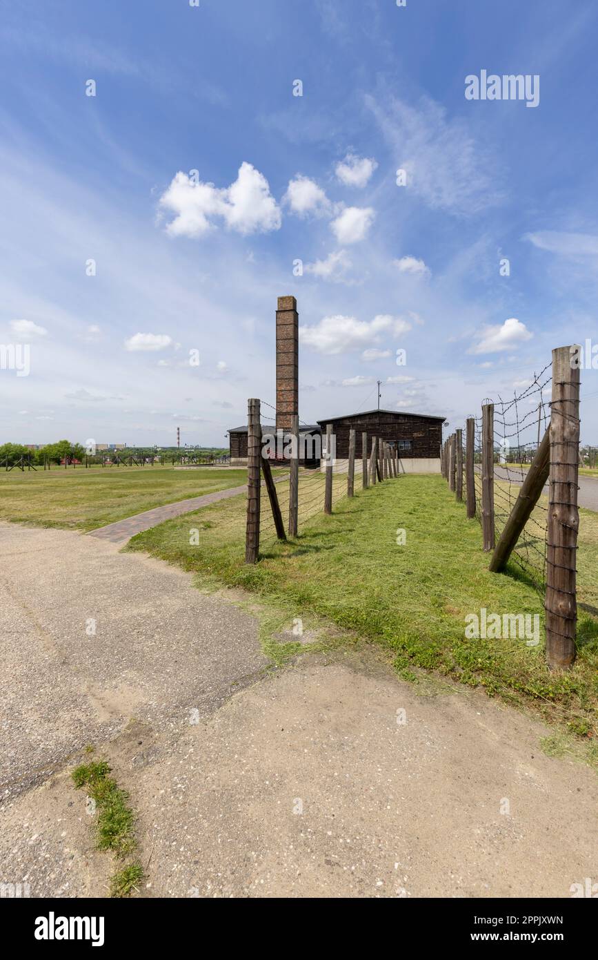 Campo di concentramento e sterminio di Majdanek (Konzentrationslager Lublin), vista del crematorio, Majdanek Lublin Polonia Foto Stock
