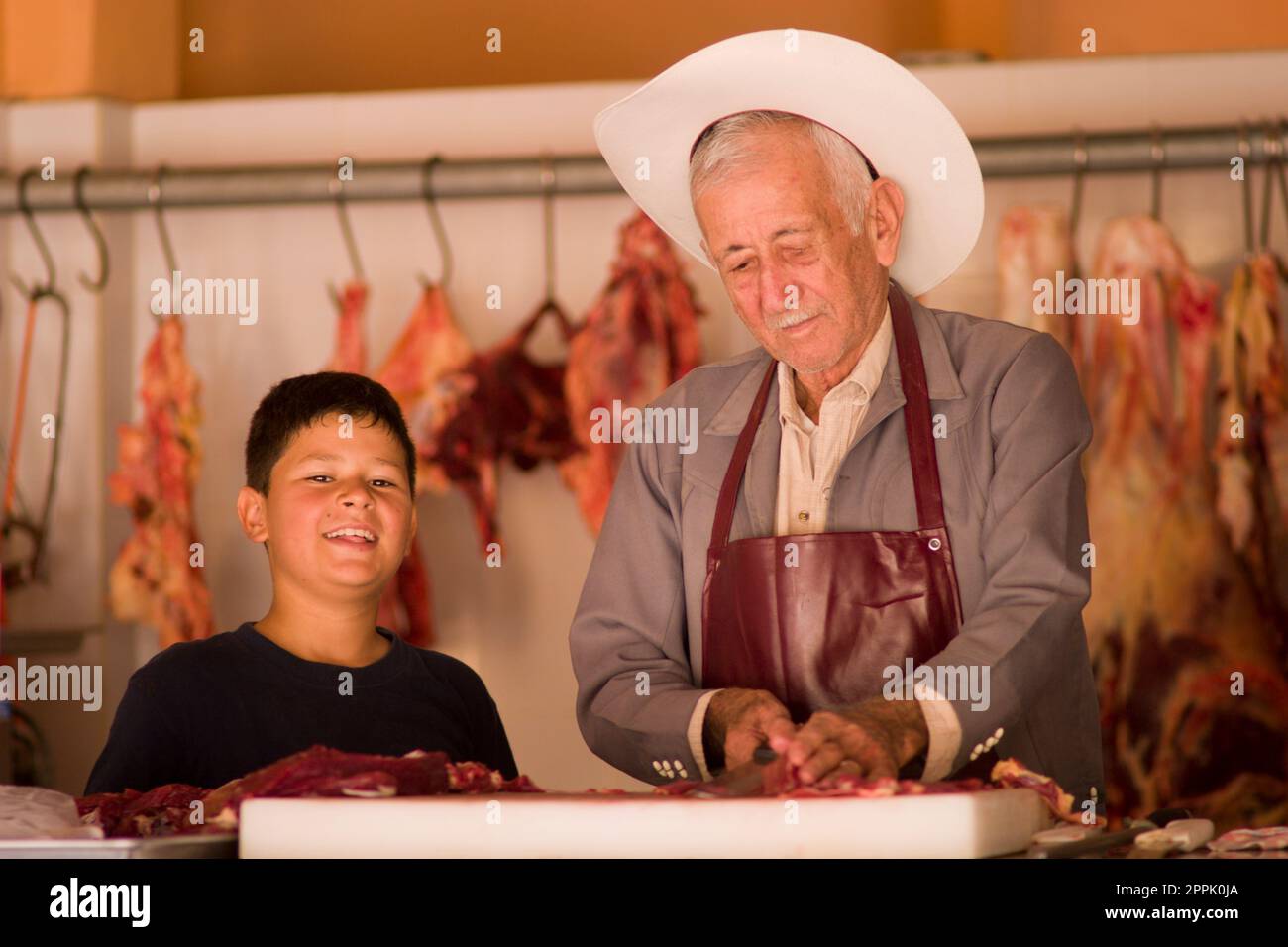 Macellaio di El tuito, Messico. Foto Stock