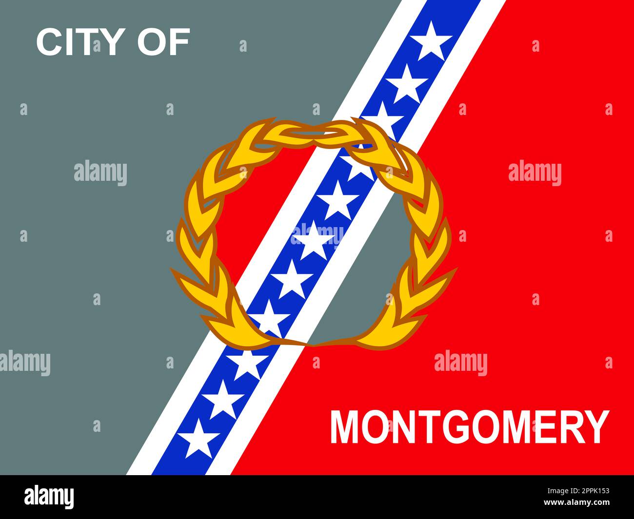 Bandiera della città americana di Montgomery. Bandiera della città americana di Alabama Montgomery Foto Stock