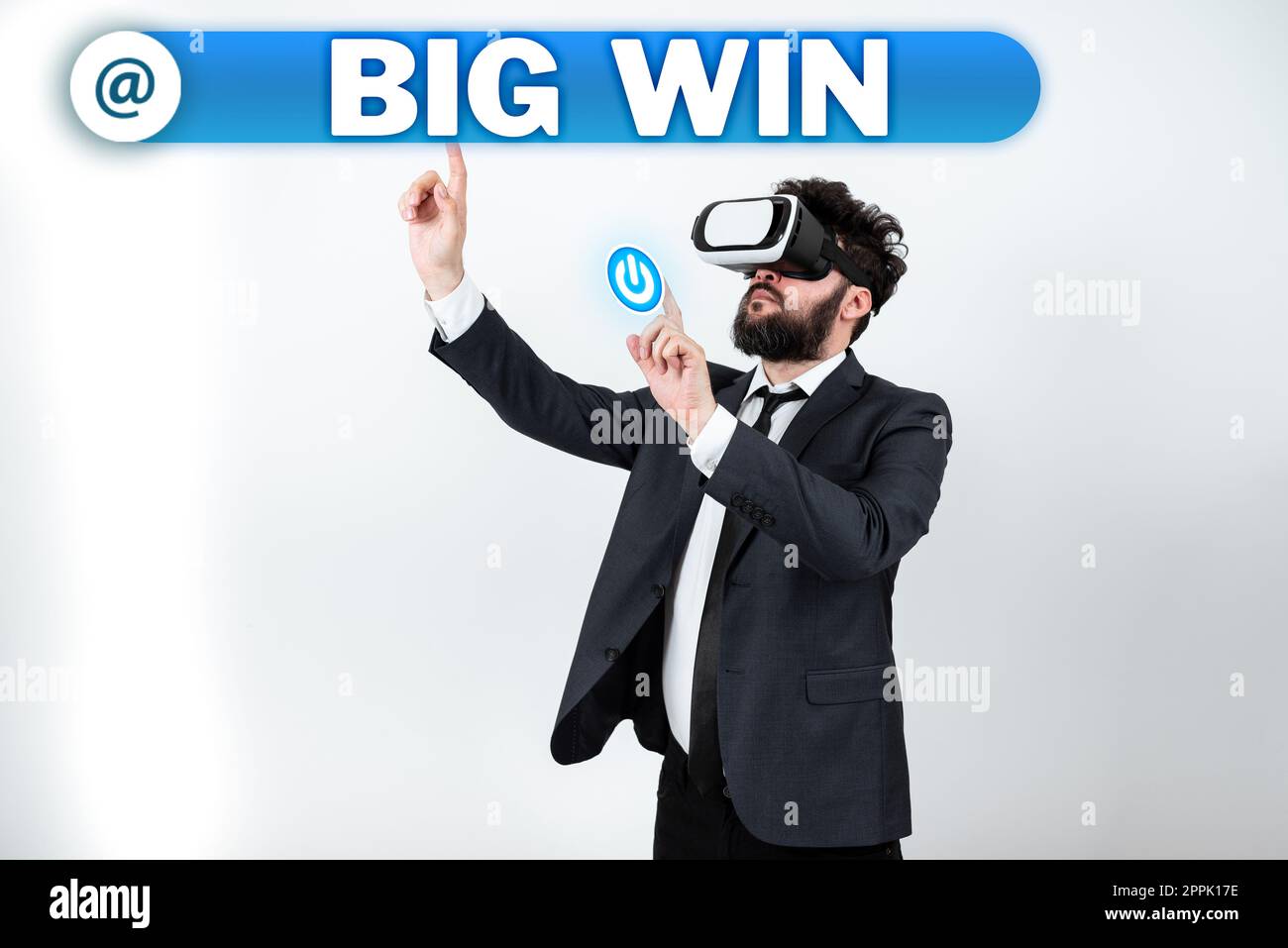 Scrittura visualizzazione testo Big Win. Parola per aver vinto un importante premio denaro vinto con successo in un gioco Foto Stock