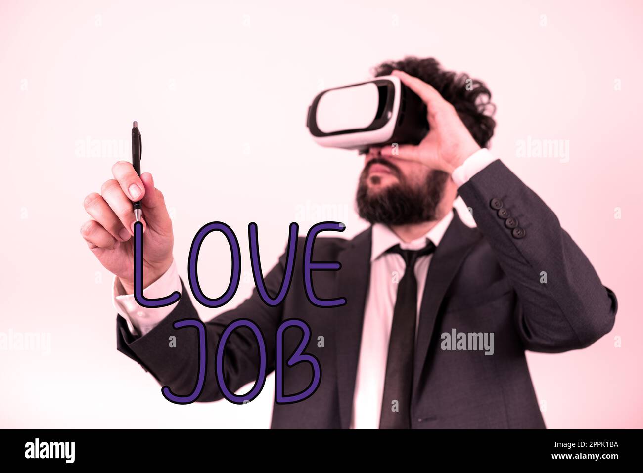 Didascalia di testo che presenta Love Job. Idea di business progettata per aiutare a individuare un lavoro soddisfacente che è giusto per noi Foto Stock