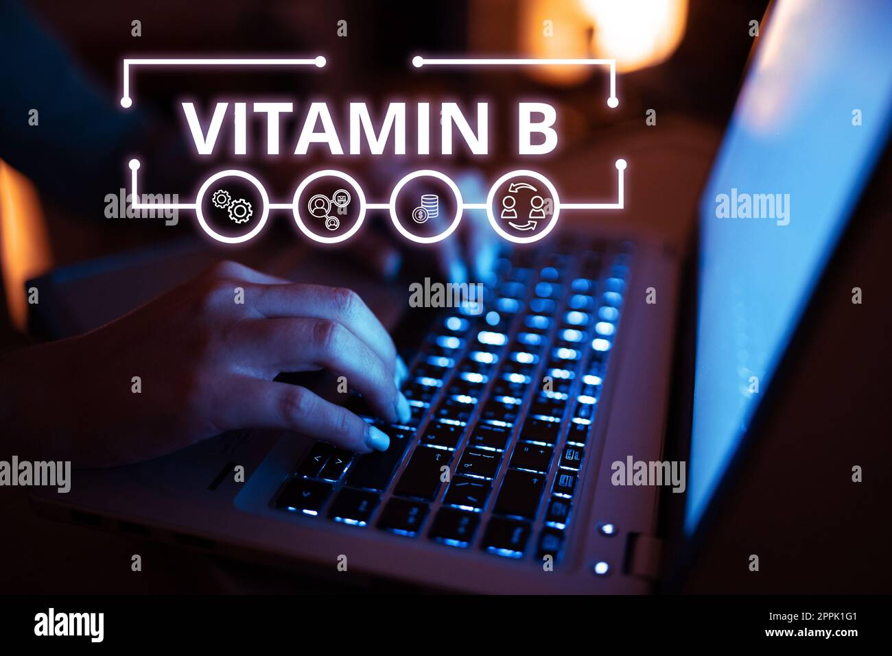 Testo che mostra ispirazione Vitamina B. Foto concettuale nutriente che aiuta a mantenere il nervo corporeo e le cellule del sangue sano Foto Stock