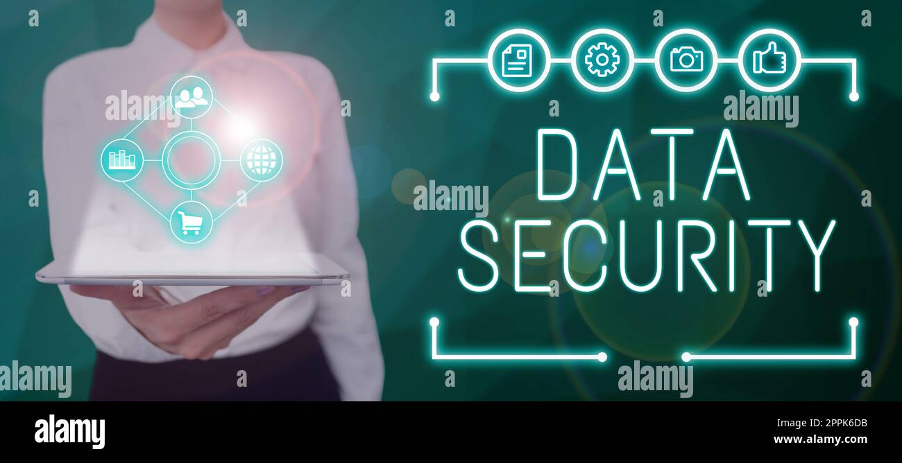 Didascalia concettuale sicurezza dei dati. Business idea proteggere importanti dati personali da accessi non autorizzati Foto Stock
