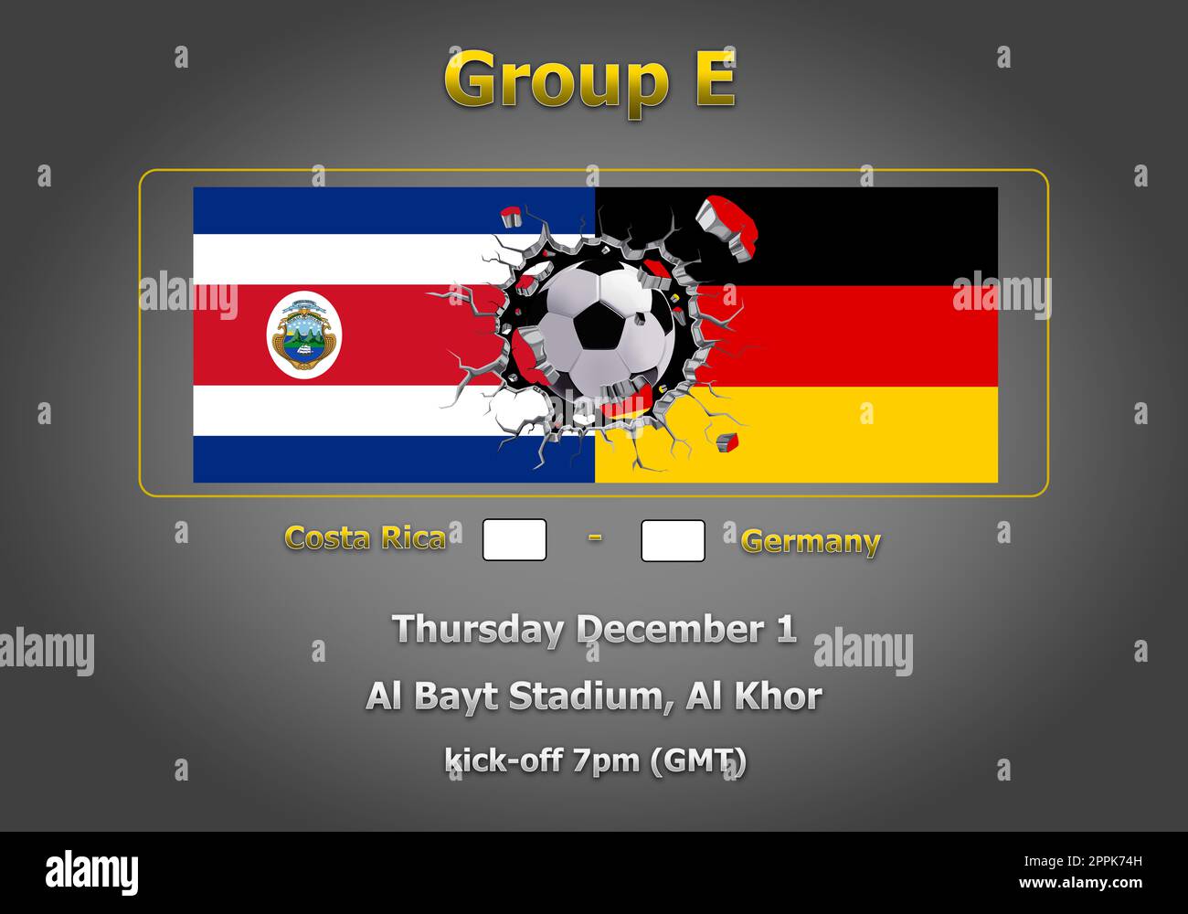 Programma illustrativo 3d della Coppa del mondo Qatar 2022 Foto Stock