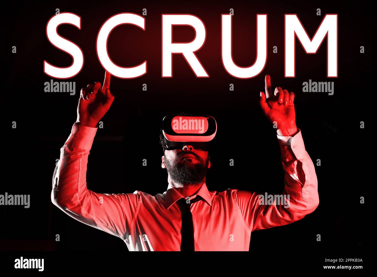 Segno di scrittura a mano Scrum. Panoramica aziendale calligrafia distinta da caratteri di gioco scritti in formato cartaceo Foto Stock