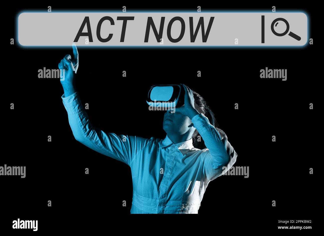 Didascalia di testo che presenta Act Now. Parola scritta su non esitate e iniziare a lavorare o fare roba subito Foto Stock