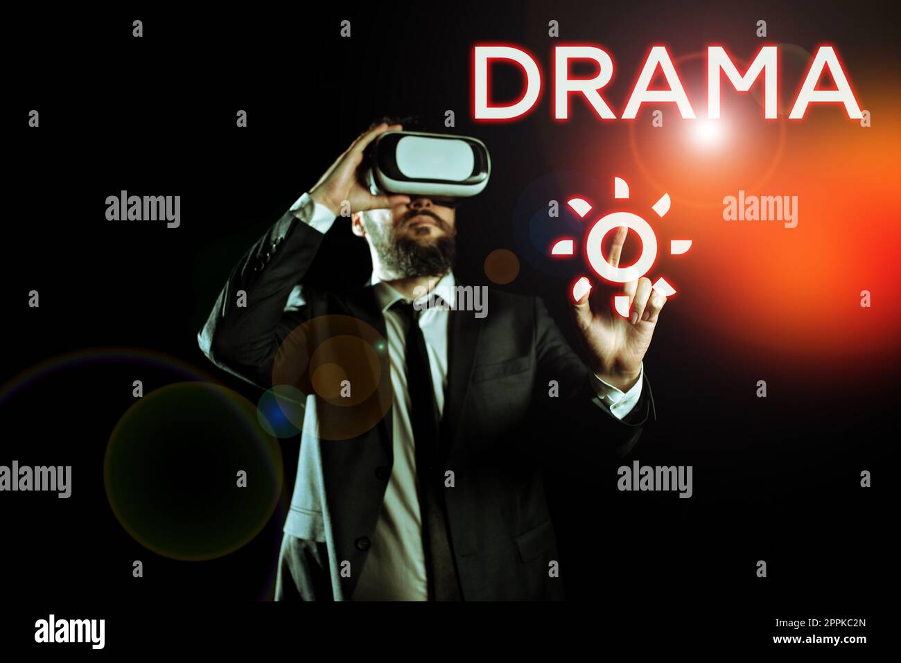 Scrittura a mano segno Drama. Concetto aziendale Stato, situazione o serie di eventi che comportano un conflitto di forze interessante o intenso Foto Stock