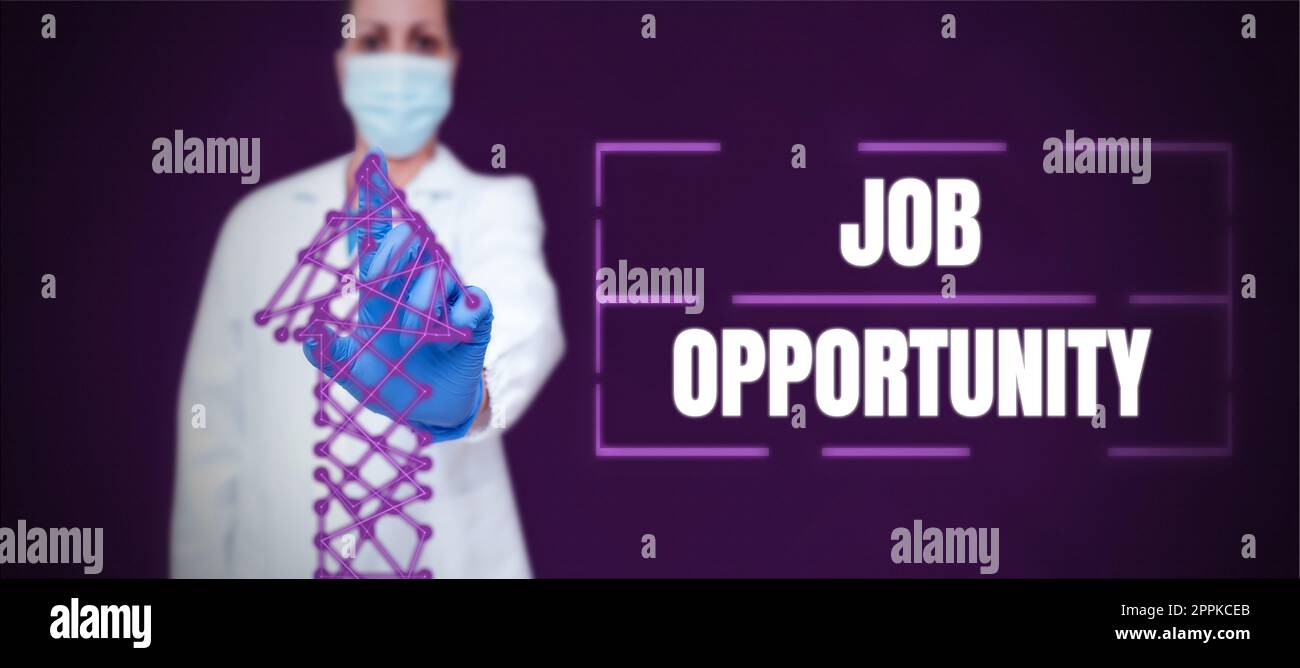 Visualizzazione concettuale opportunità di lavoro. Parola per un'opportunità di lavoro o la possibilità di ottenere un lavoro Foto Stock