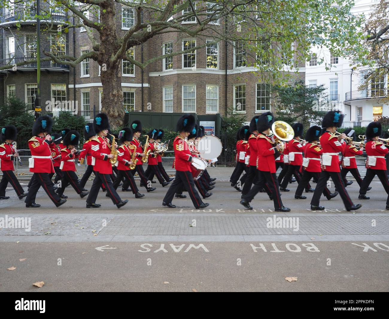 Banda Grenatier Guard a Londra Foto Stock