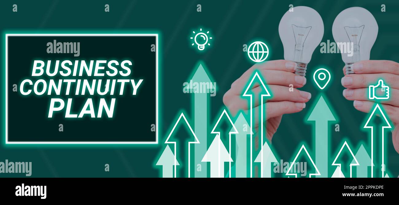 Visualizzazione concettuale piano di continuità aziendale. Concetto che significa creare sistemi di prevenzione affrontare potenziali minacce Foto Stock