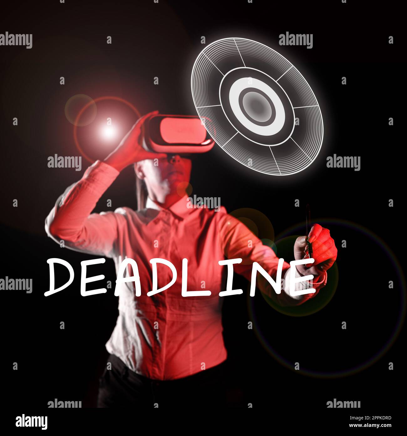 Termine concettuale per la didascalia. Periodo di tempo di panoramica aziendale entro il quale qualcosa deve essere finito o compiuto Foto Stock