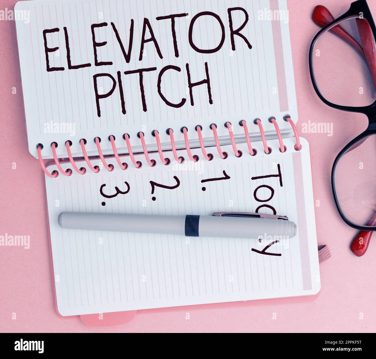 Ispirazione che mostra il segno Elevator Pitch. Foto concettuale Un'offerta di vendita convincente breve discorso sul prodotto Foto Stock