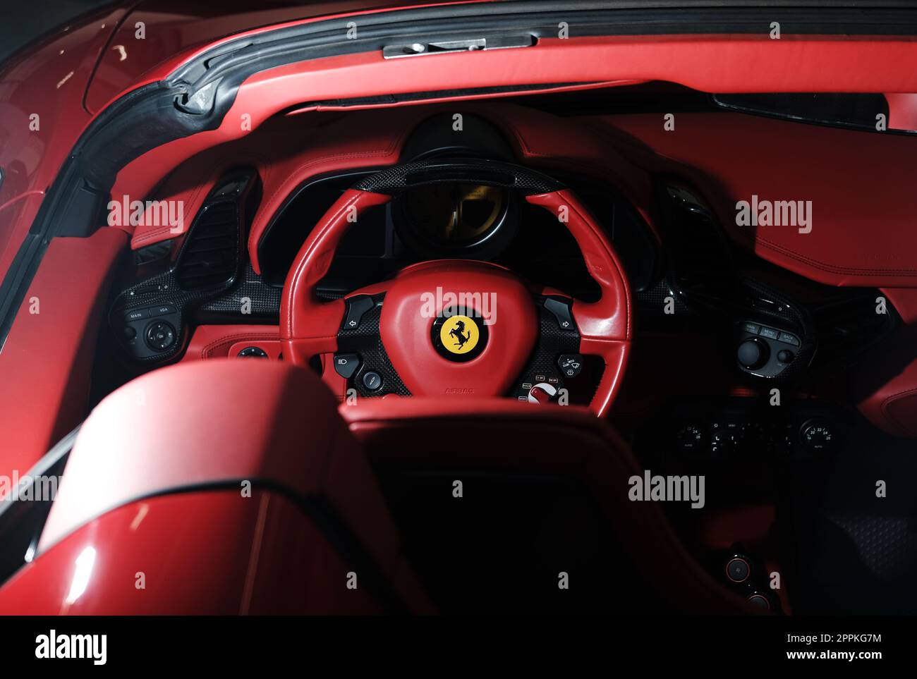 Ferrari Cockpit Foto Stock