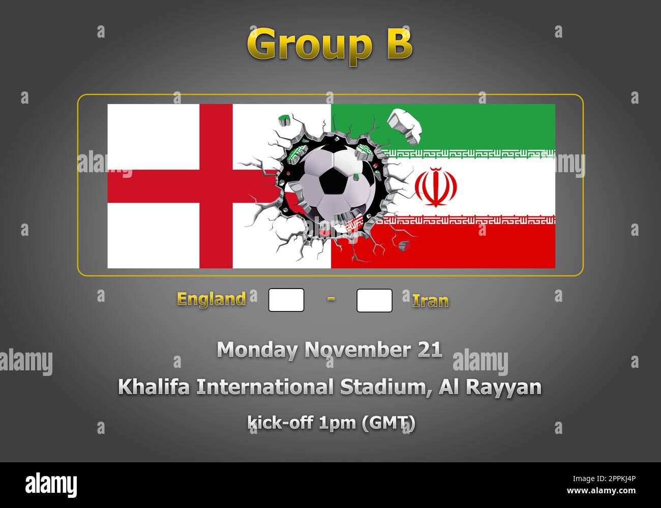 Programma illustrativo 3d della Coppa del mondo Qatar 2022 Foto Stock