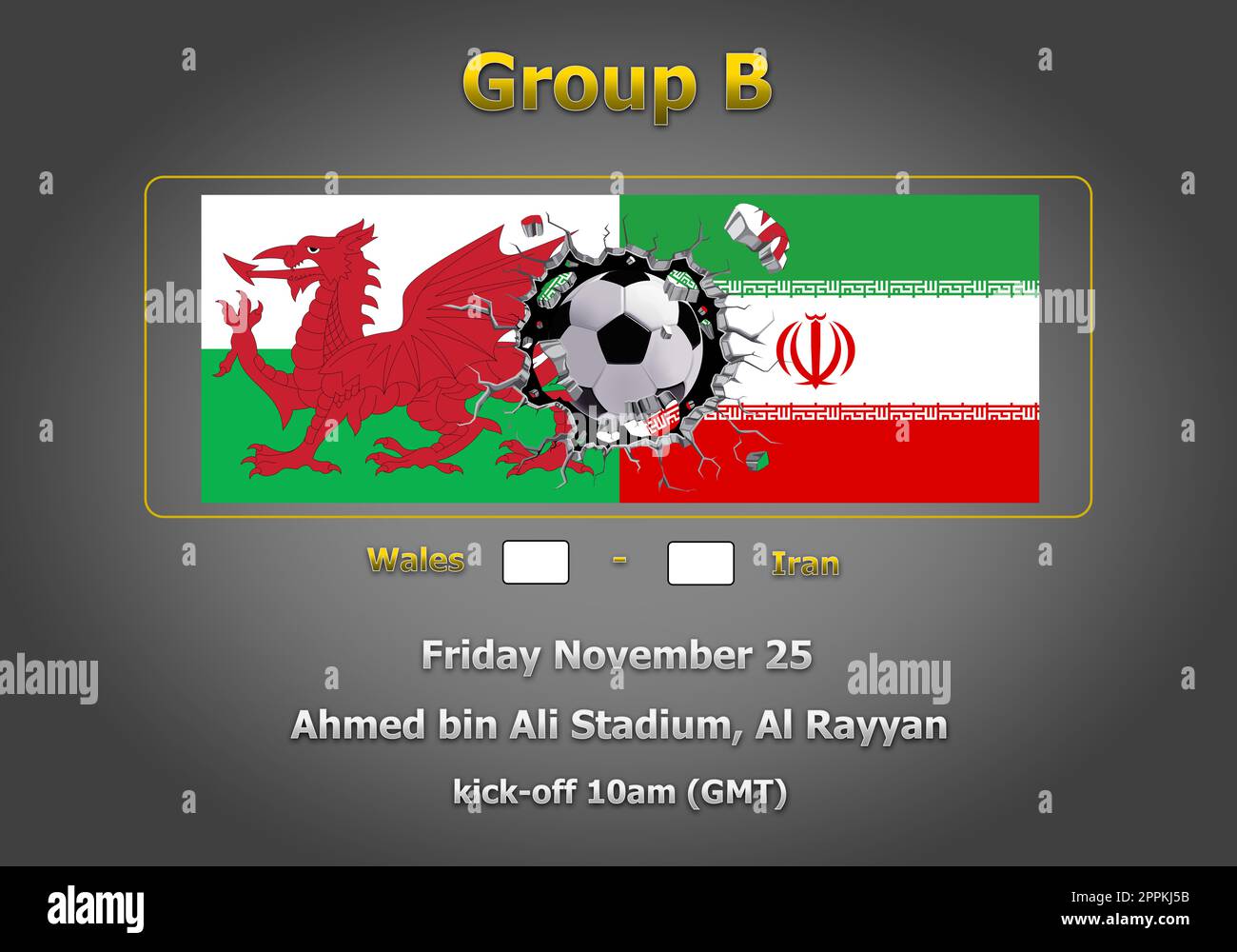 Programma illustrativo 3d della Coppa del mondo Qatar 2022 Foto Stock