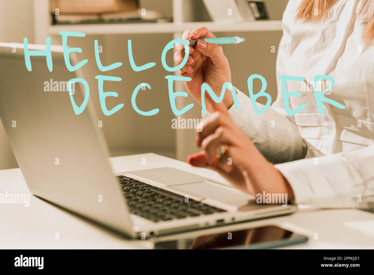 Didascalia concettuale Ciao dicembre. Internet concetto di saluto utilizzato per accogliere il dodicesimo mese dell'anno Foto Stock