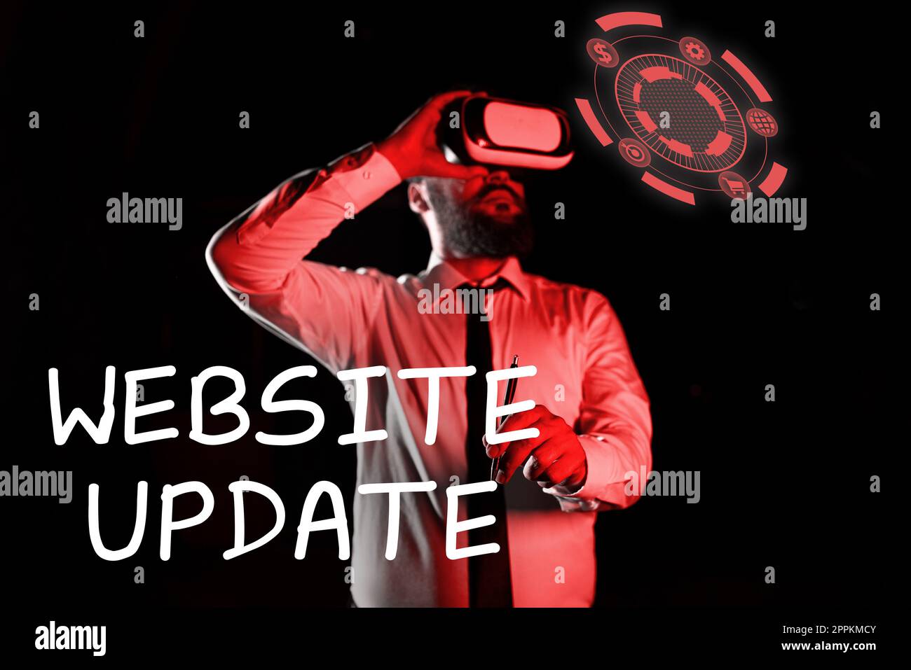 Aggiornamento del sito Web delle didascalie concettuali. Panoramica aziendale mantenere la pagina web e il contenuto aggiornati e trendy Foto Stock