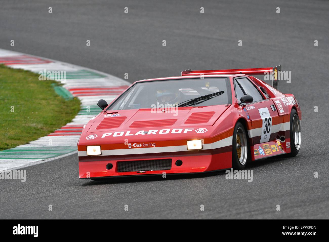 Scarperia, 2 aprile 2023: Lotus Esprit S1° anno 1979 in azione durante il Mugello Classic 2023 sul circuito del Mugello in Italia. Foto Stock