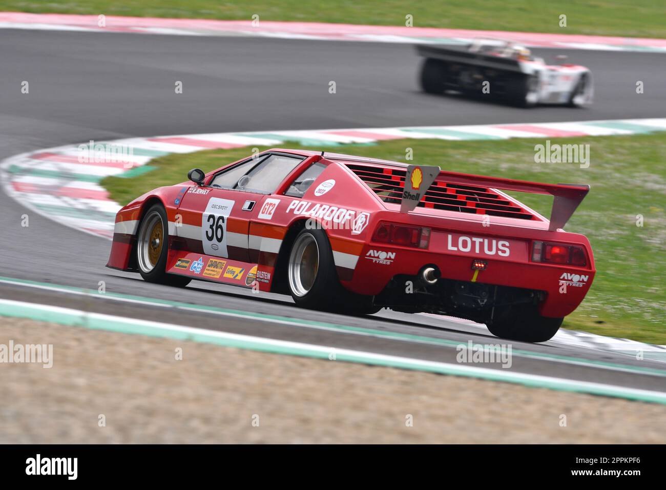 Scarperia, 2 aprile 2023: Lotus Esprit S1° anno 1979 in azione durante il Mugello Classic 2023 sul circuito del Mugello in Italia. Foto Stock