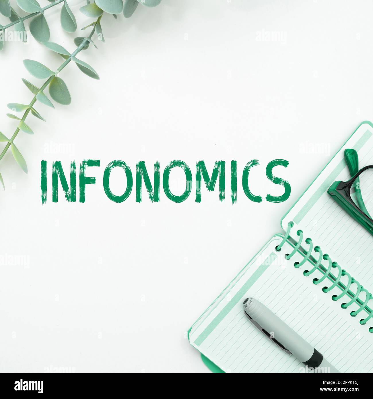 Scrittura visualizzazione testo Infononomics. Immagine visiva dell'approccio aziendale utilizzata per rappresentare informazioni o dati Foto Stock