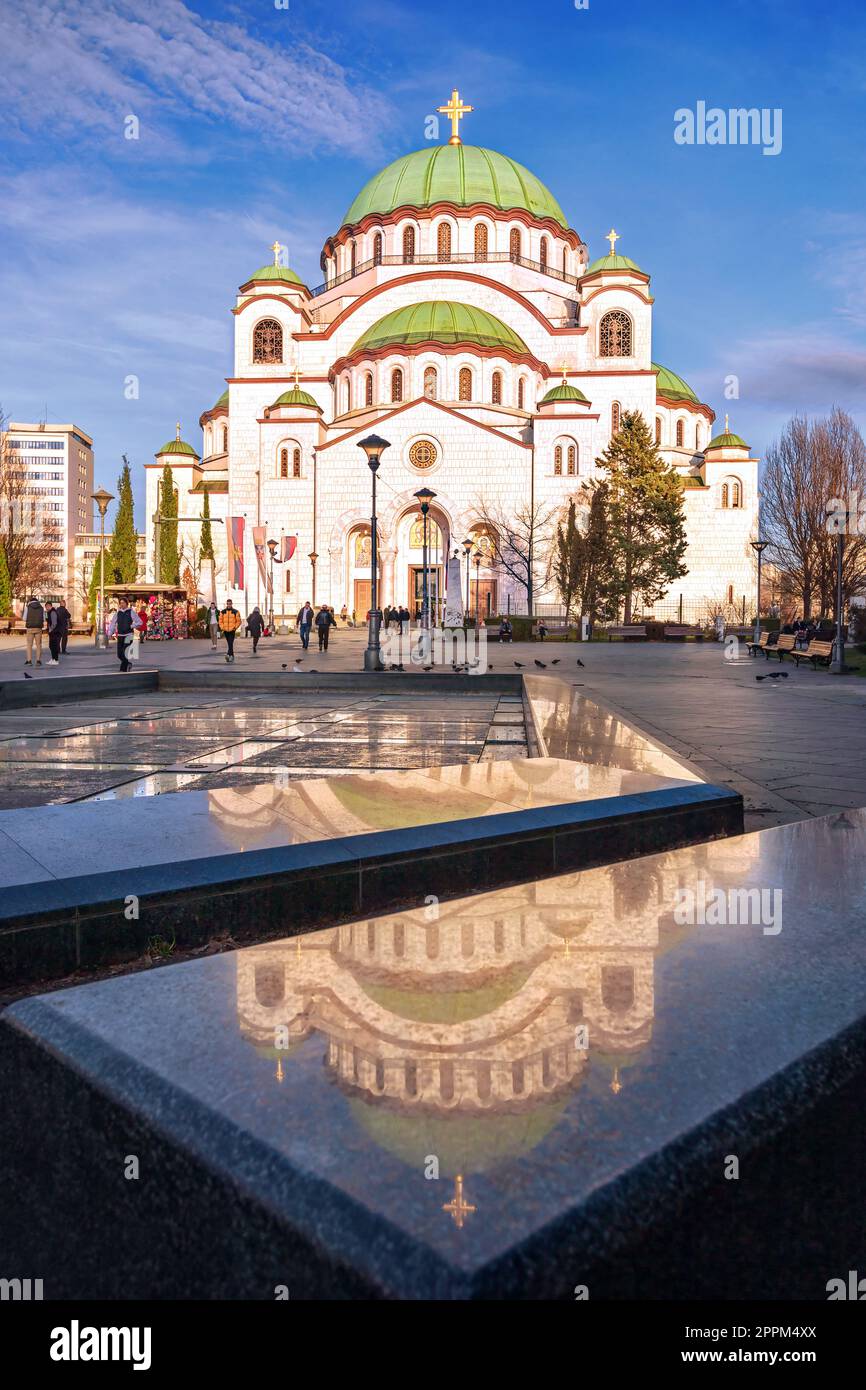 Chiesa di San Sava - Chiesa ortodossa serba situata sull'altopiano di Vracar a Belgrado, Serbia Foto Stock