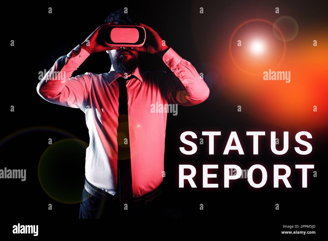 Didascalia di testo che presenta il rapporto di stato. Foto concettuale aggiornamento Riepilogo delle situazioni a partire da un periodo di tempo Foto Stock