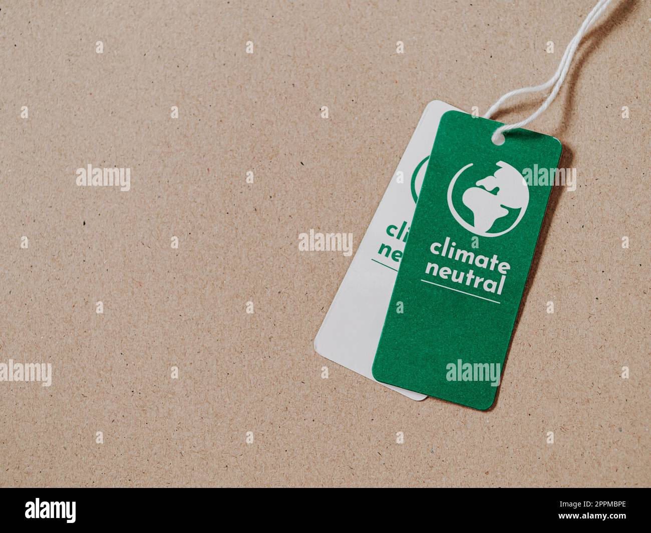 Concetto di etichetta clima neutro e carbonio Foto Stock
