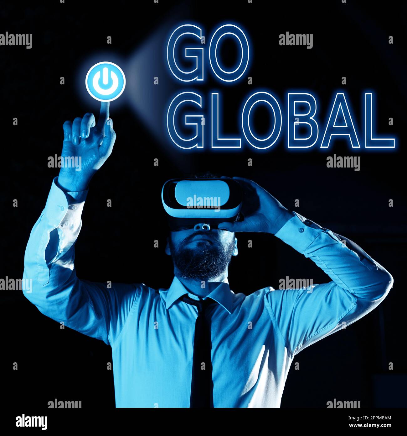 Didascalia di testo che presenta Go Global. Approccio aziendale relativo o comprendente un intero elemento o un gruppo di cose Foto Stock