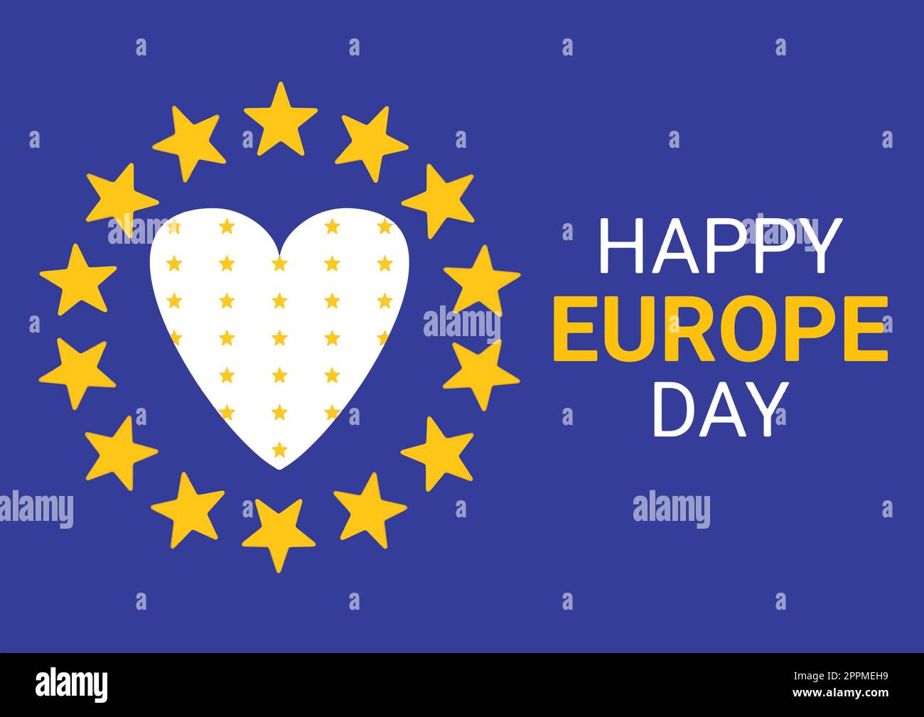 Illustrazione vettoriale di Happy Europe Day. Adatto per biglietti d'auguri, poster e striscioni. Illustrazione Vettoriale