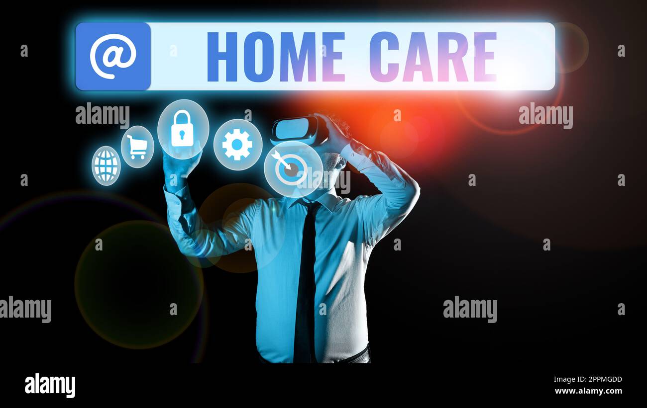 Visualizzazione concettuale Home Care. Business concept luogo dove le persone possono ottenere il miglior servizio di comfort reso Foto Stock