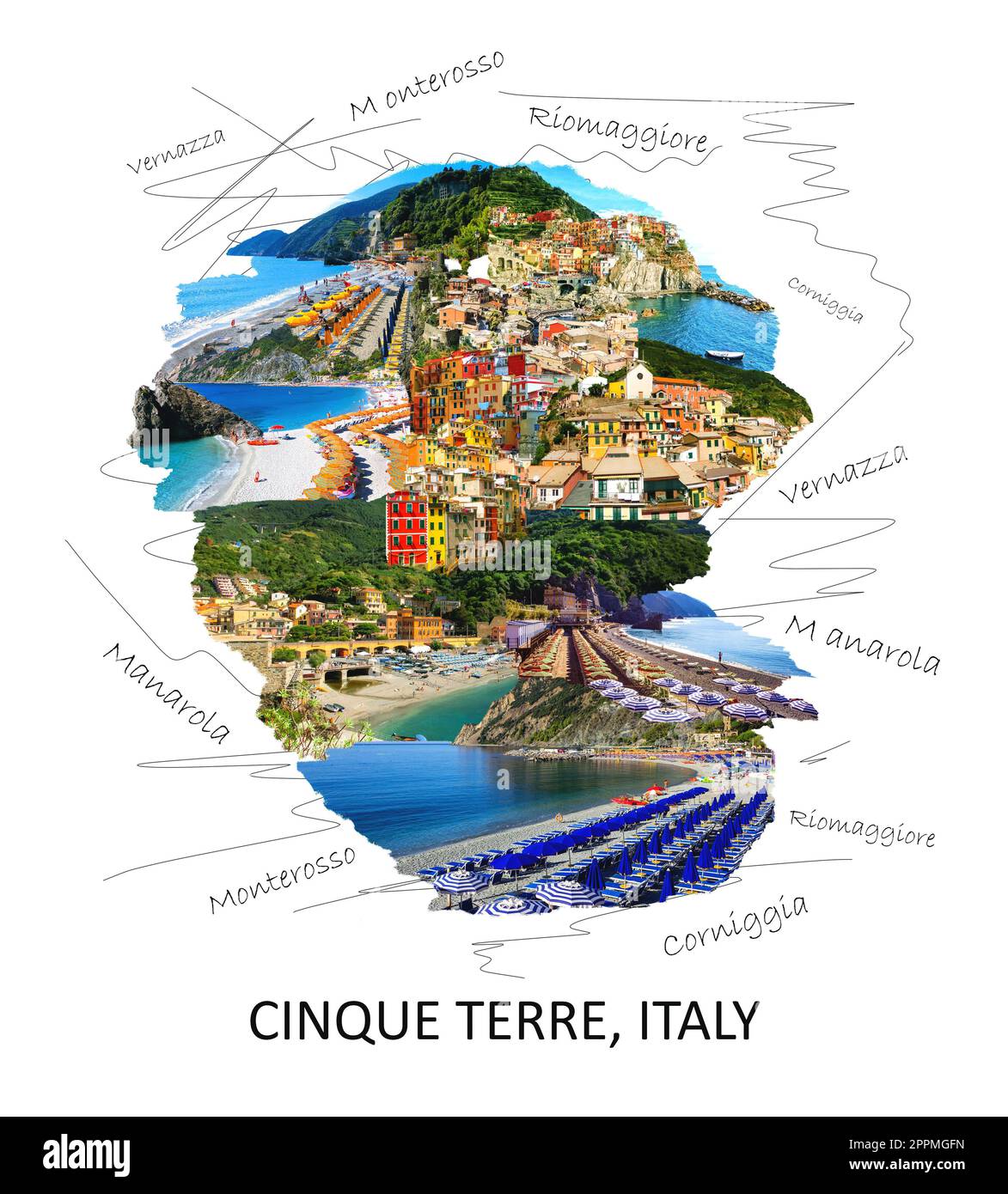 Spiaggia di sabbia a Vernazza città, il Parco Nazionale delle Cinque Terre Foto Stock